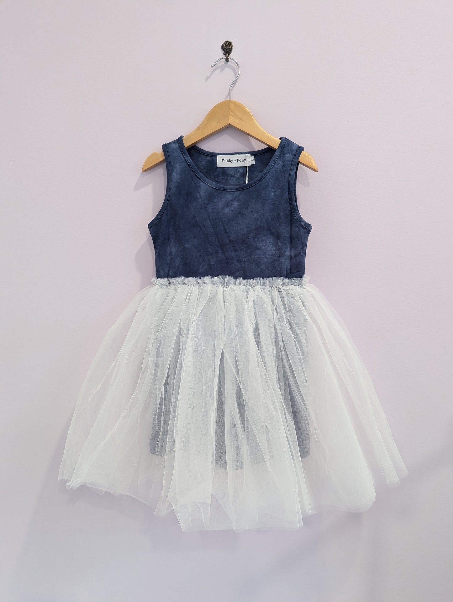 Tie Dye Tutu Tank Dress - Navy